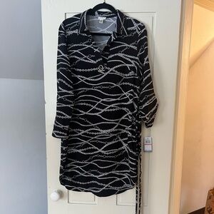 Black and White Chain Print Dress